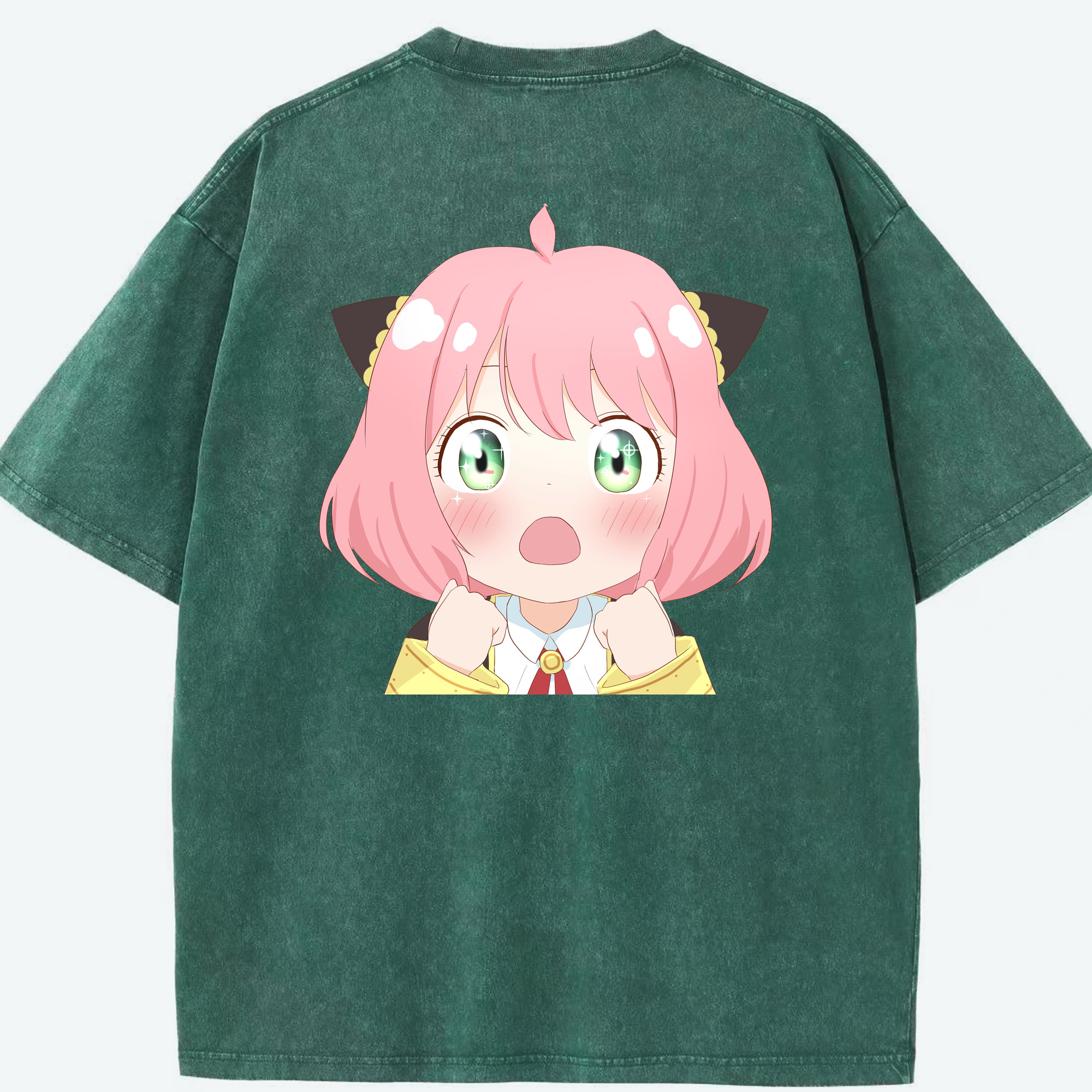 （画像用） SPY×FAMILY间谍家家酒 綿100% ヴィンテージ風 半袖Tシャツ（背面プリント）